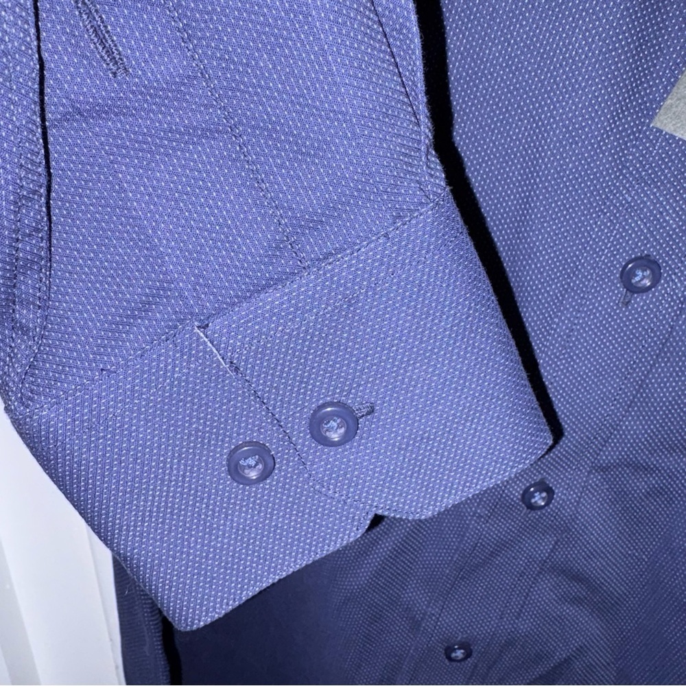 Hard Rock Cafe Men's Navy Patterned Dress Shirt - Picture 5 of 6